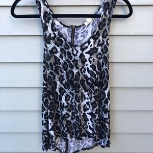 Cheetah print tank top with back zipper